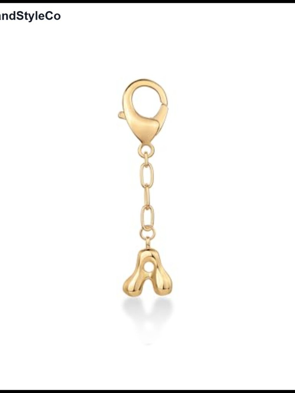 14K Gold Plated Chunky Bubble Letter Bag Charm Keychain